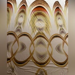 Abstract Patterned Cotton Knit Fabric with Earth Tones - 67” x 70” 4 Way Stretch